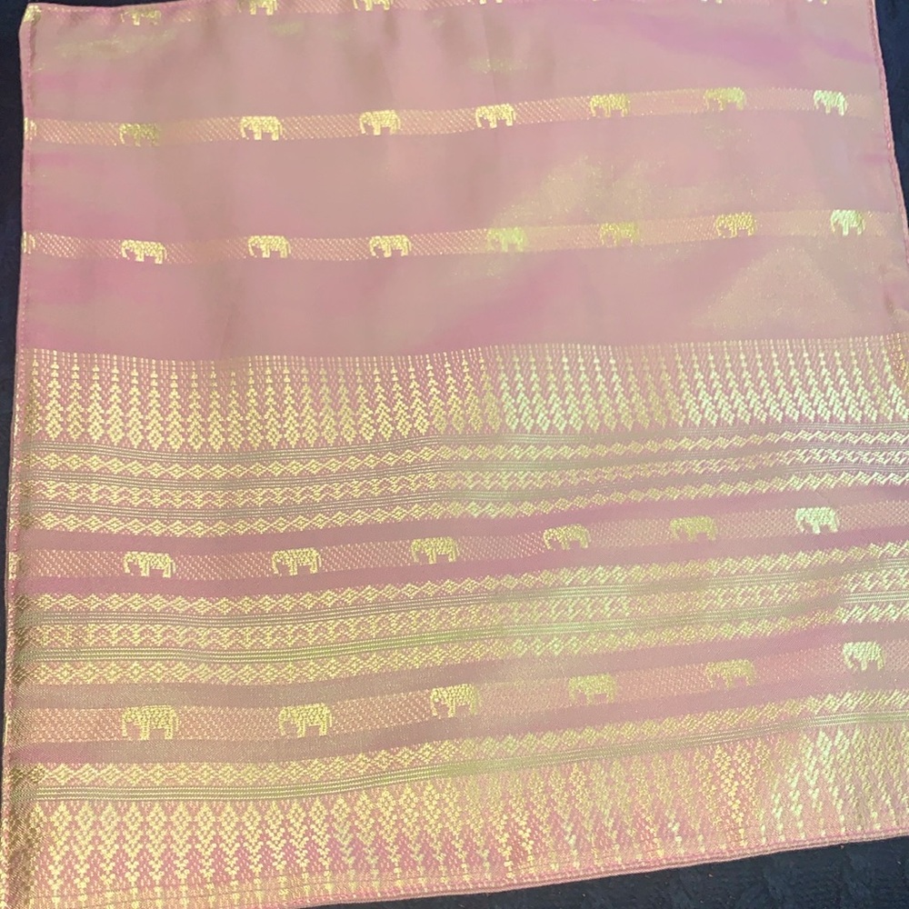 Blush Coral color Elephant Thai Silk pillow cover 16 in Square BRAND NEW!!!